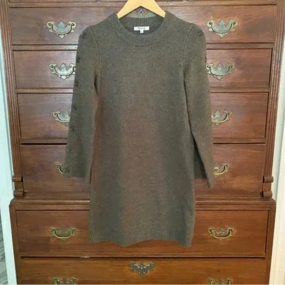 Madewell Donegal Button Sleeve Sweater Dress - Picture 7 of 8